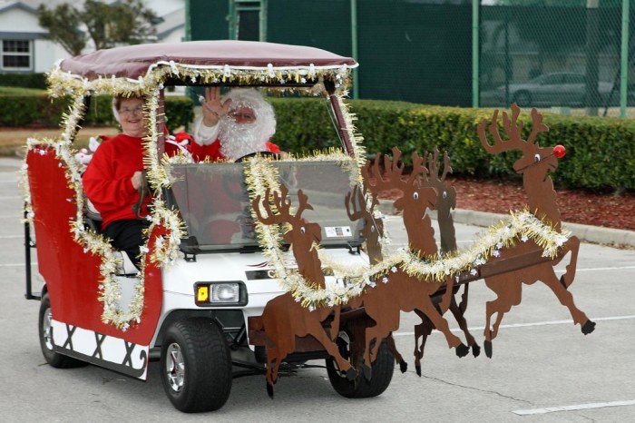 Christmas golf cart decoration