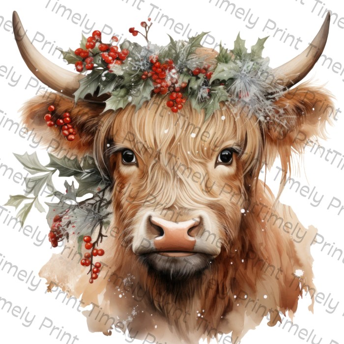 Highland cow christmas decoration